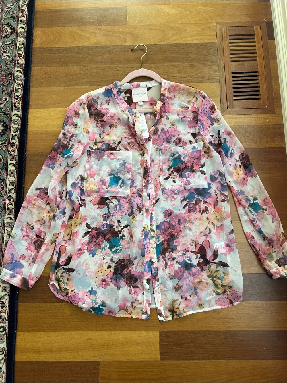 NWT sheer floral blouse